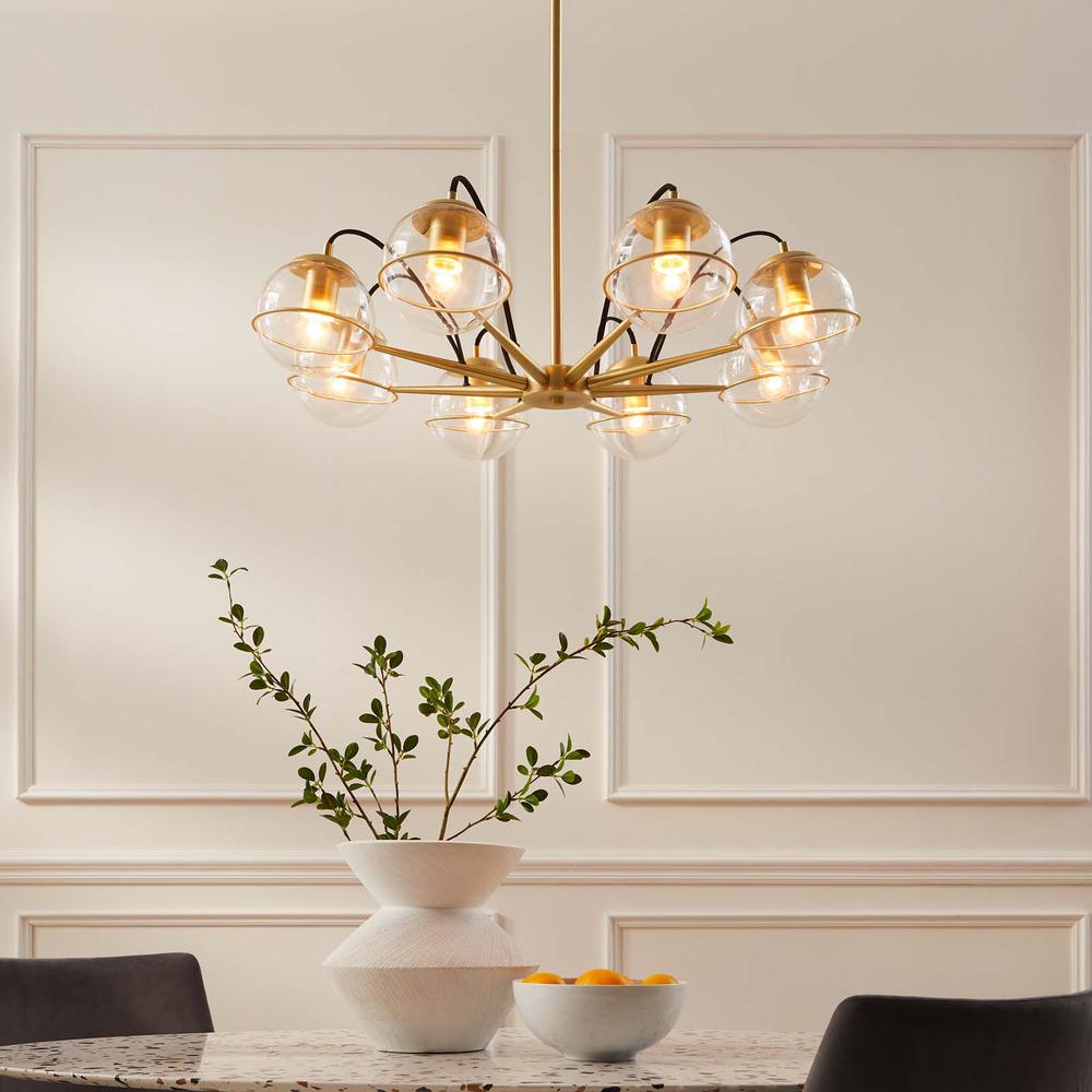 Hanna 8-Light Chandelier - Clear Gold EEI-5307-CLR-GLD. Picture 9