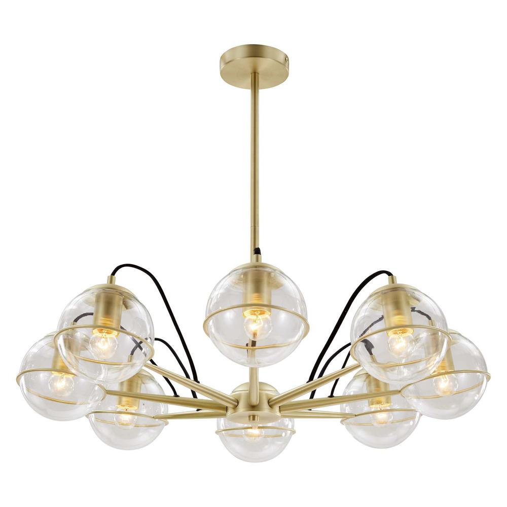 Hanna 8-Light Chandelier - Clear Gold EEI-5307-CLR-GLD. Picture 1