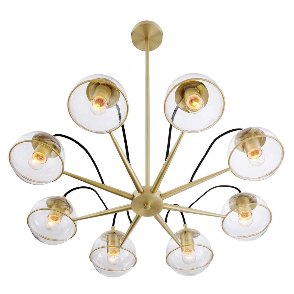 Hanna 8-Light Chandelier - Clear Gold EEI-5307-CLR-GLD. Picture 4