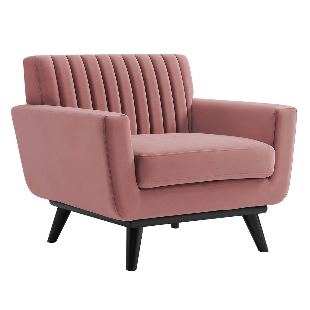 Engage Channel Tufted Performance Velvet Armchair - Dusty Rose EEI-5457-DUS. The main picture.