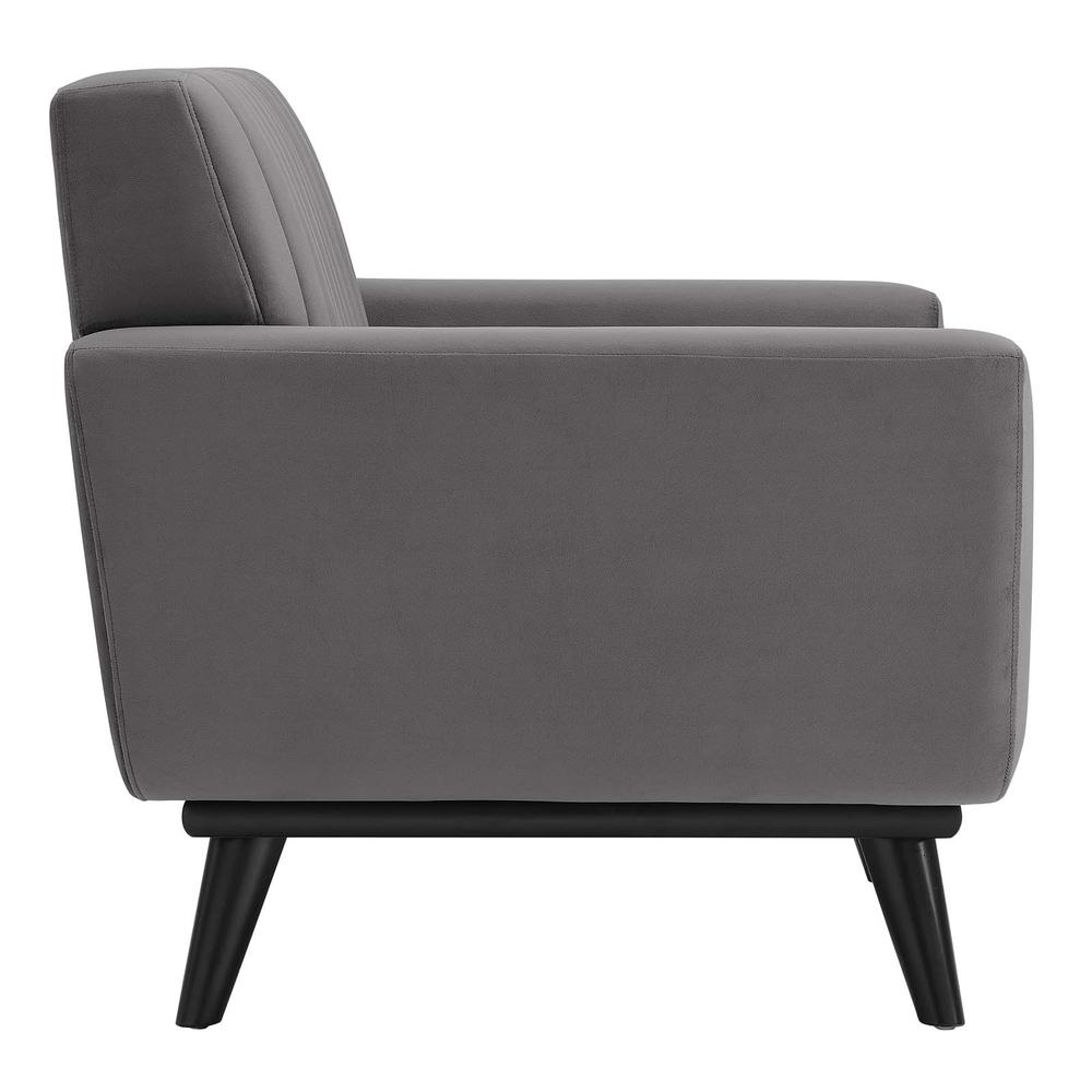 Engage Channel Tufted Performance Velvet Armchair - Gray EEI-5457-GRY. Picture 4