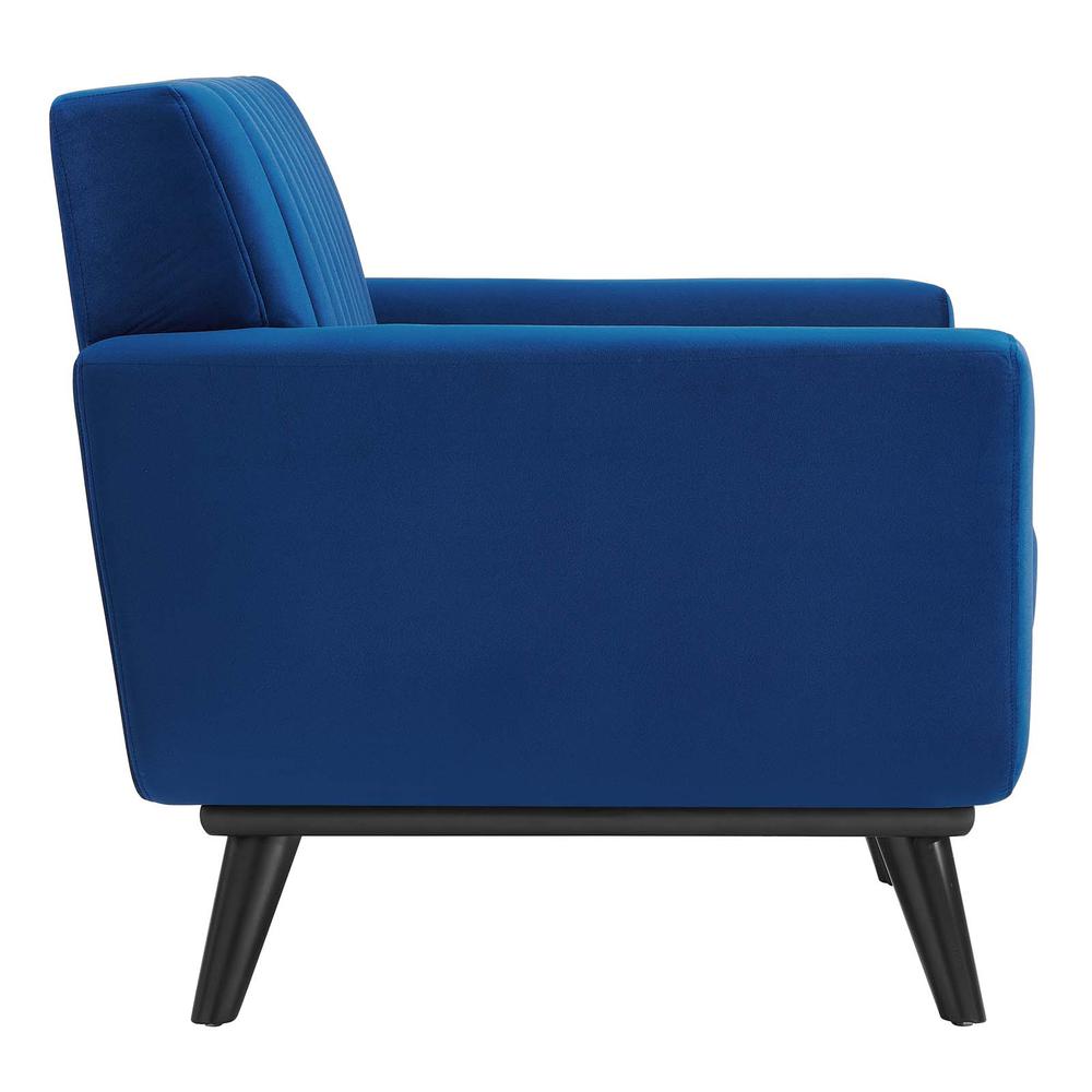 Engage Channel Tufted Performance Velvet Armchair - Navy EEI-5457-NAV. Picture 4