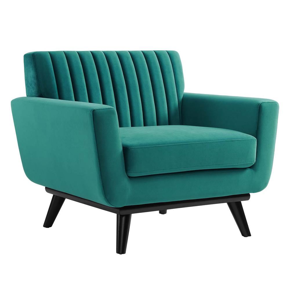 Engage Channel Tufted Performance Velvet Armchair. Picture 1