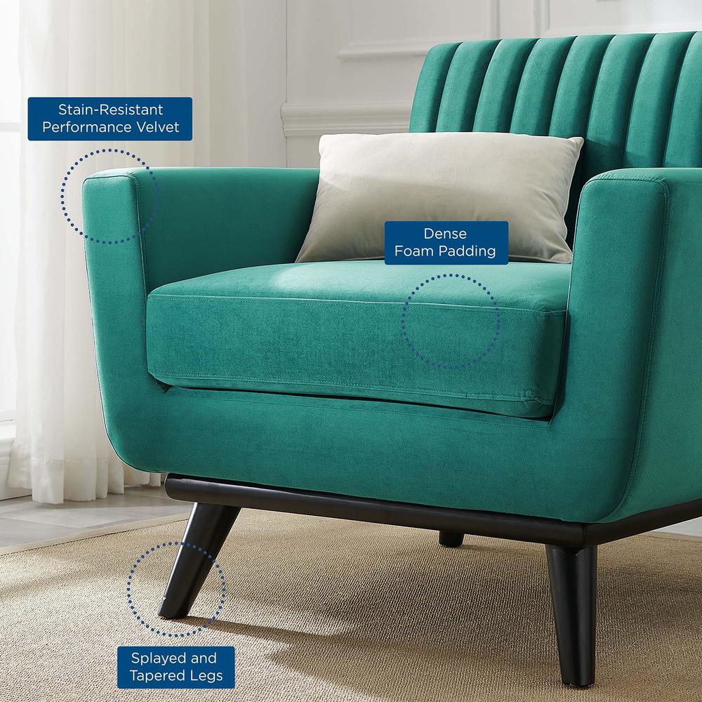 Engage Channel Tufted Performance Velvet Armchair. Picture 6
