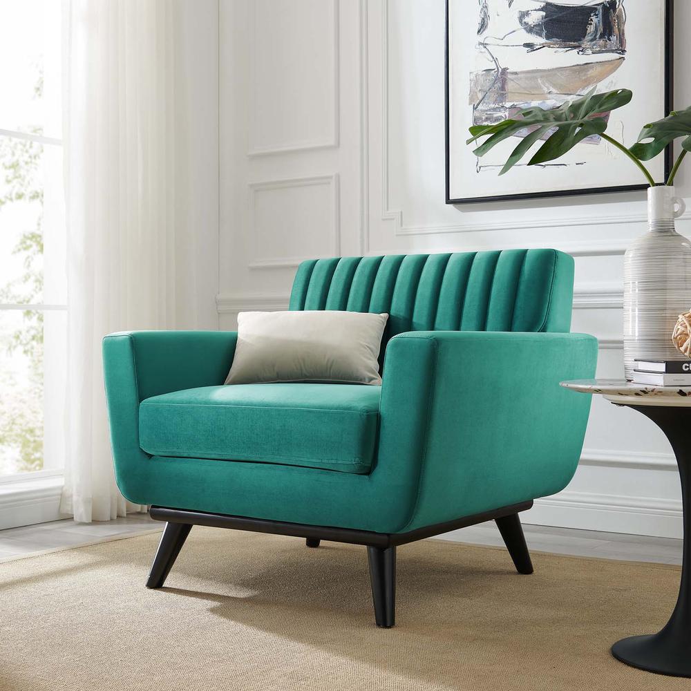 Engage Channel Tufted Performance Velvet Armchair. Picture 7