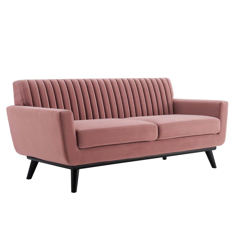 Engage Channel Tufted Performance Velvet Loveseat - Dusty Rose EEI-5458-DUS. The main picture.