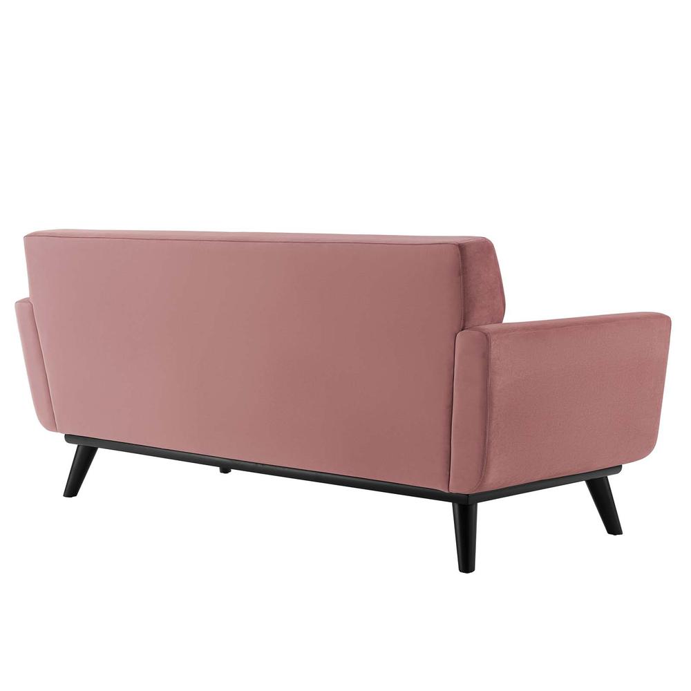 Engage Channel Tufted Performance Velvet Loveseat - Dusty Rose EEI-5458-DUS. Picture 3