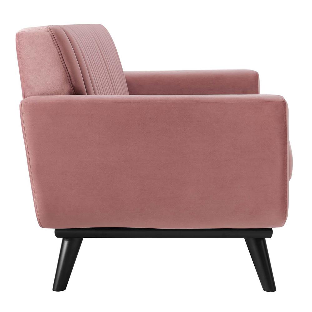 Engage Channel Tufted Performance Velvet Loveseat - Dusty Rose EEI-5458-DUS. Picture 4