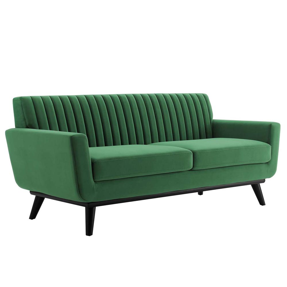Engage Channel Tufted Performance Velvet Loveseat. Picture 1