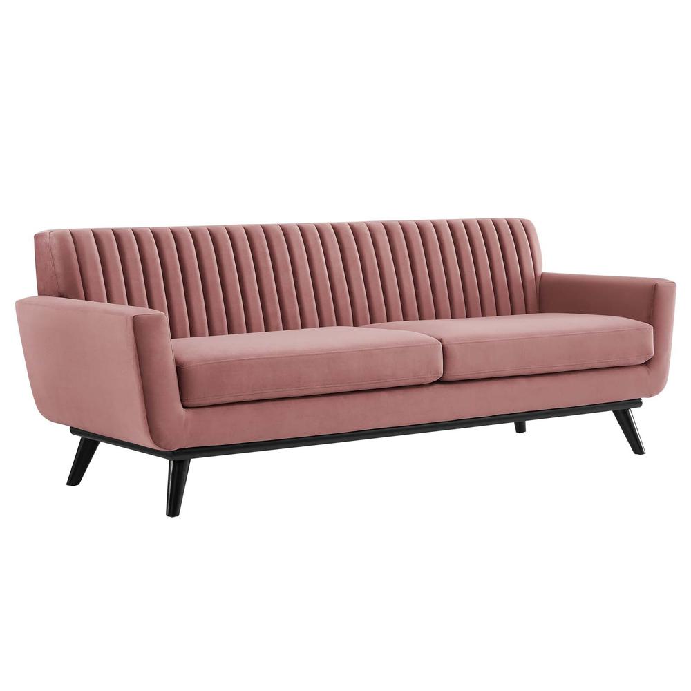 Engage Channel Tufted Performance Velvet Sofa. Picture 1