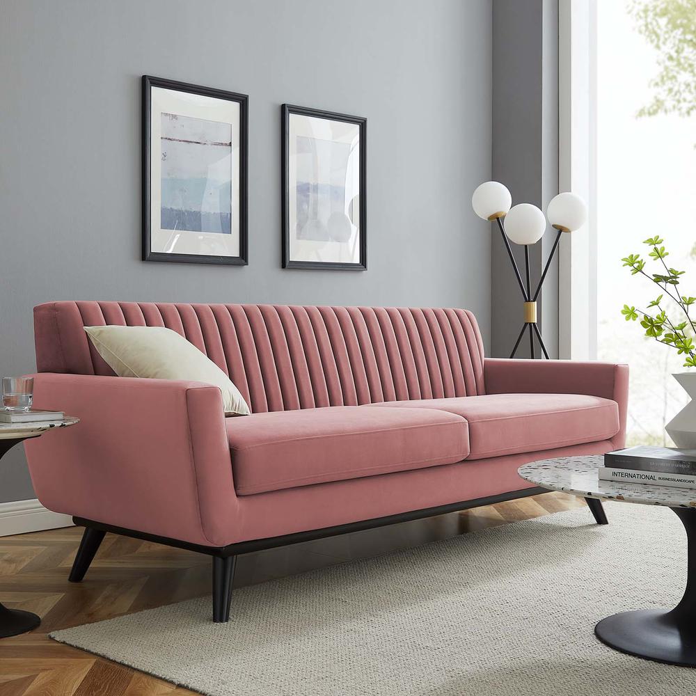Engage Channel Tufted Performance Velvet Sofa. Picture 7