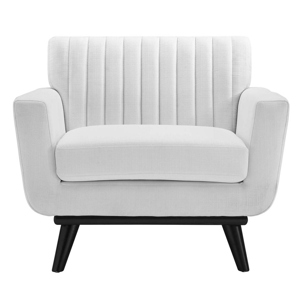 Engage Channel Tufted Fabric Armchair - White EEI-5460-WHI. Picture 2