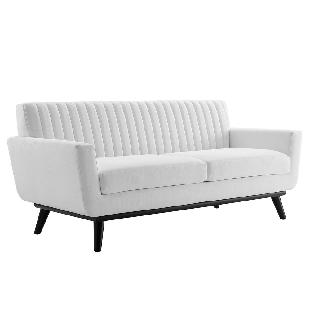 Engage Channel Tufted Fabric Loveseat. Picture 1