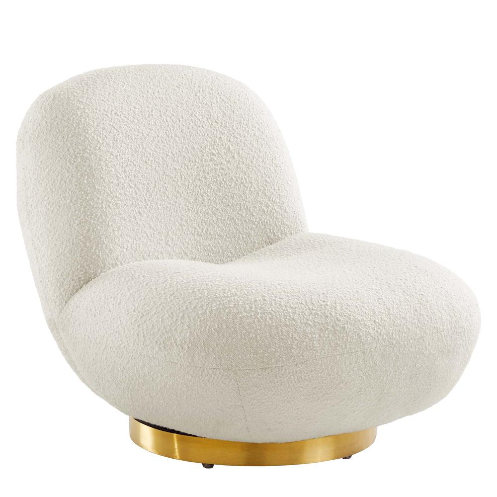 Kindred Boucle Upholstered Upholstered Fabric Swivel Chair. Picture 1