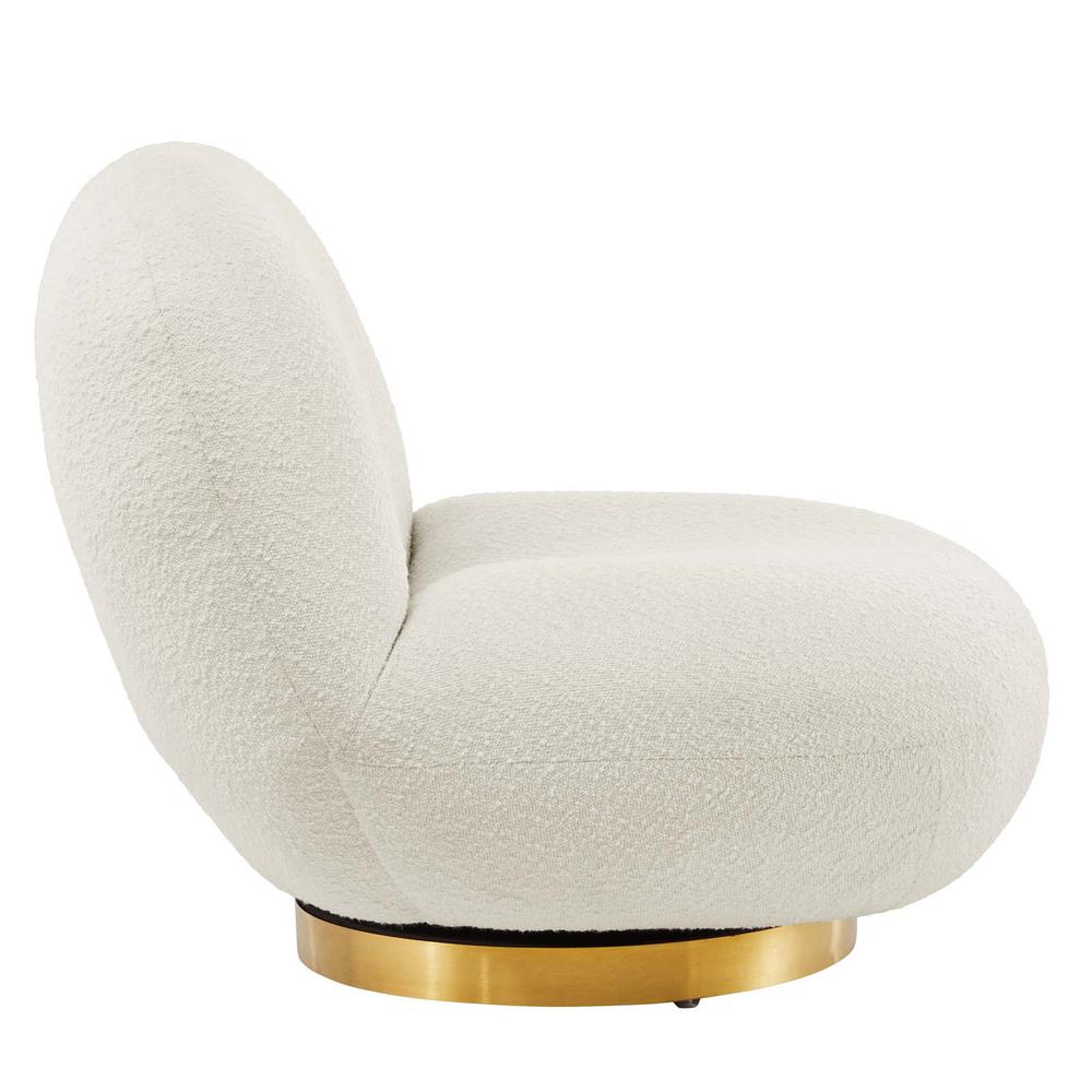 Kindred Boucle Upholstered Upholstered Fabric Swivel Chair. Picture 3