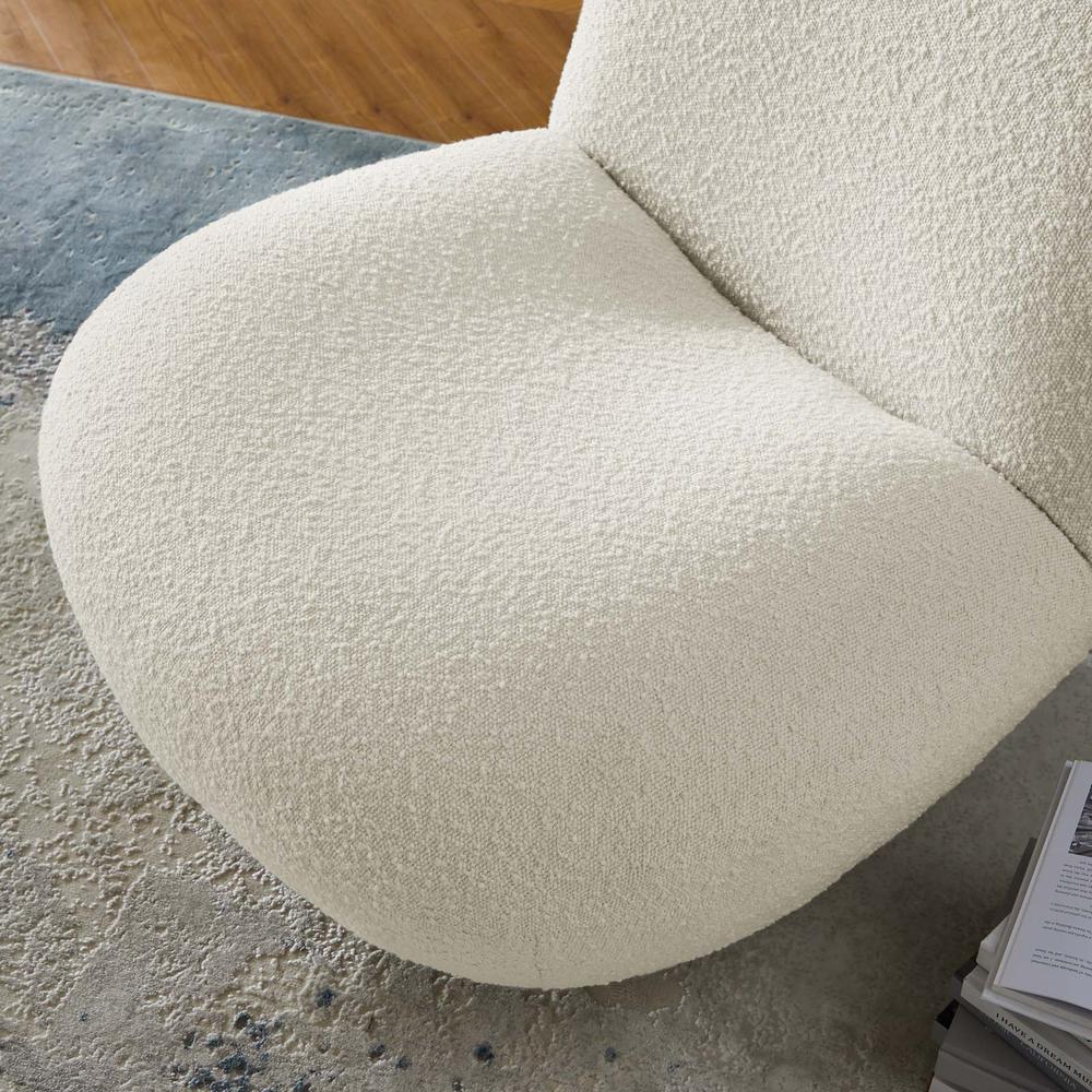 Kindred Boucle Upholstered Upholstered Fabric Swivel Chair. Picture 7