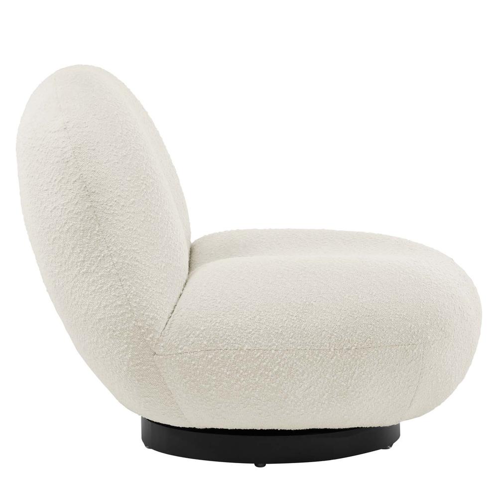 Kindred Boucle Upholstered Upholstered Fabric Swivel Chair. Picture 3
