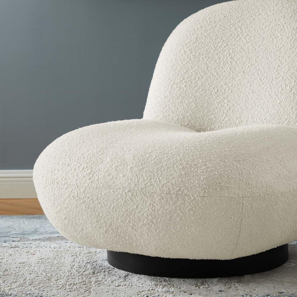 Kindred Boucle Upholstered Upholstered Fabric Swivel Chair. Picture 7