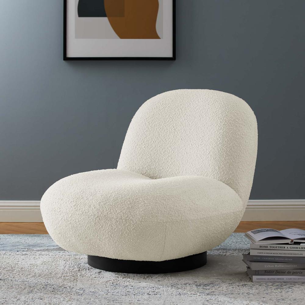 Kindred Boucle Upholstered Upholstered Fabric Swivel Chair. Picture 8