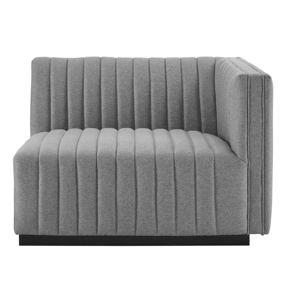 Conjure Channel Tufted Upholstered Fabric Right-Arm Chair. Picture 2