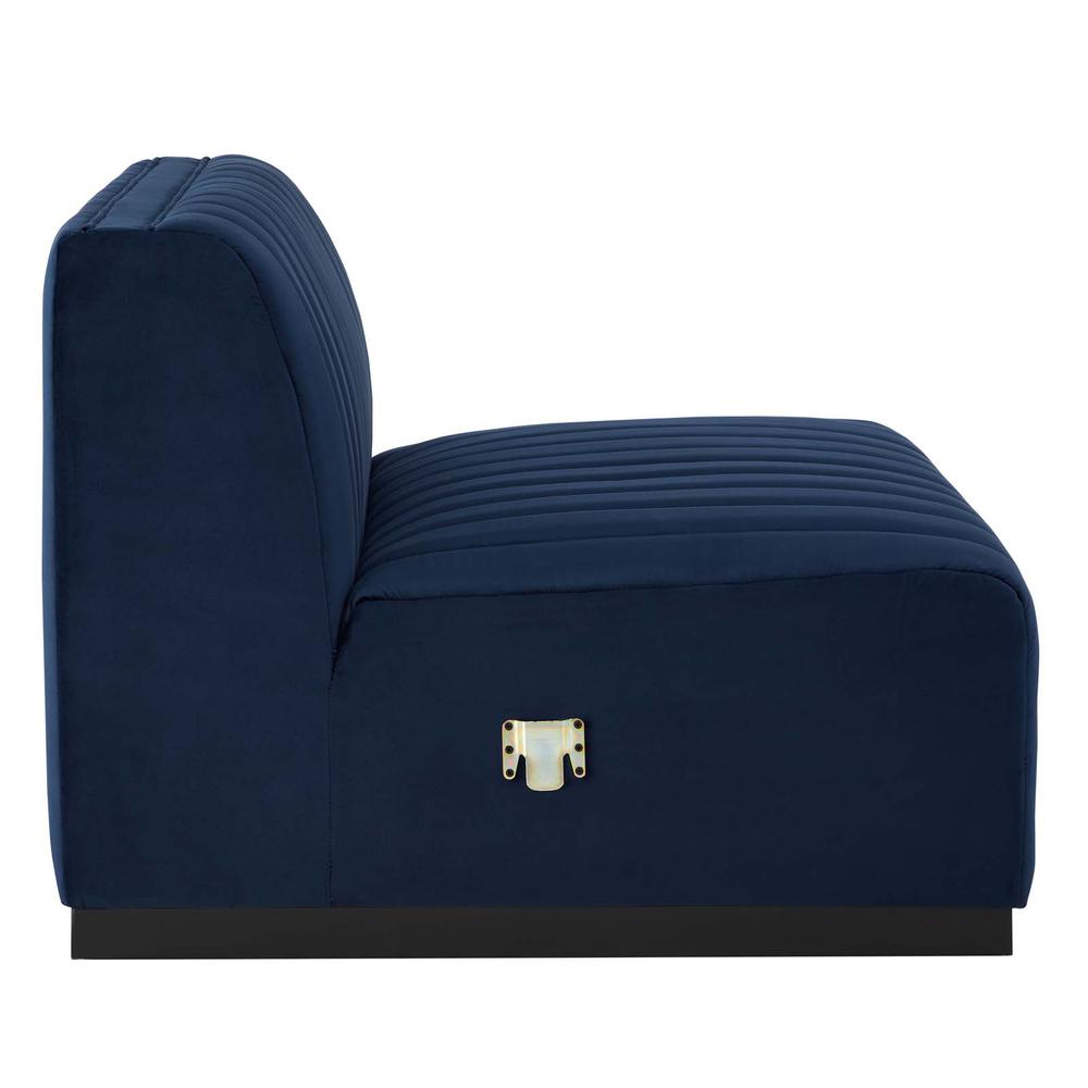 Conjure Channel Tufted Performance Velvet Armless Chair. Picture 2