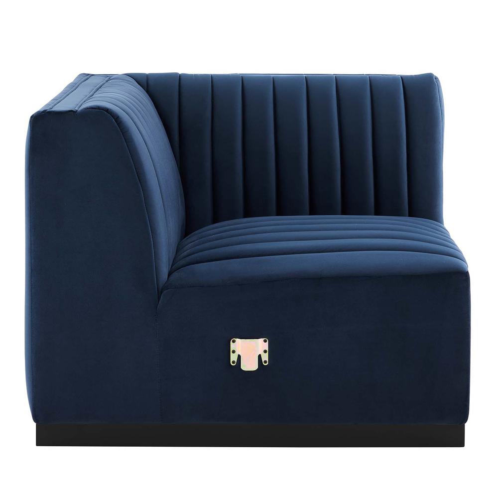 Conjure Channel Tufted Performance Velvet Right Corner Chair. Picture 2