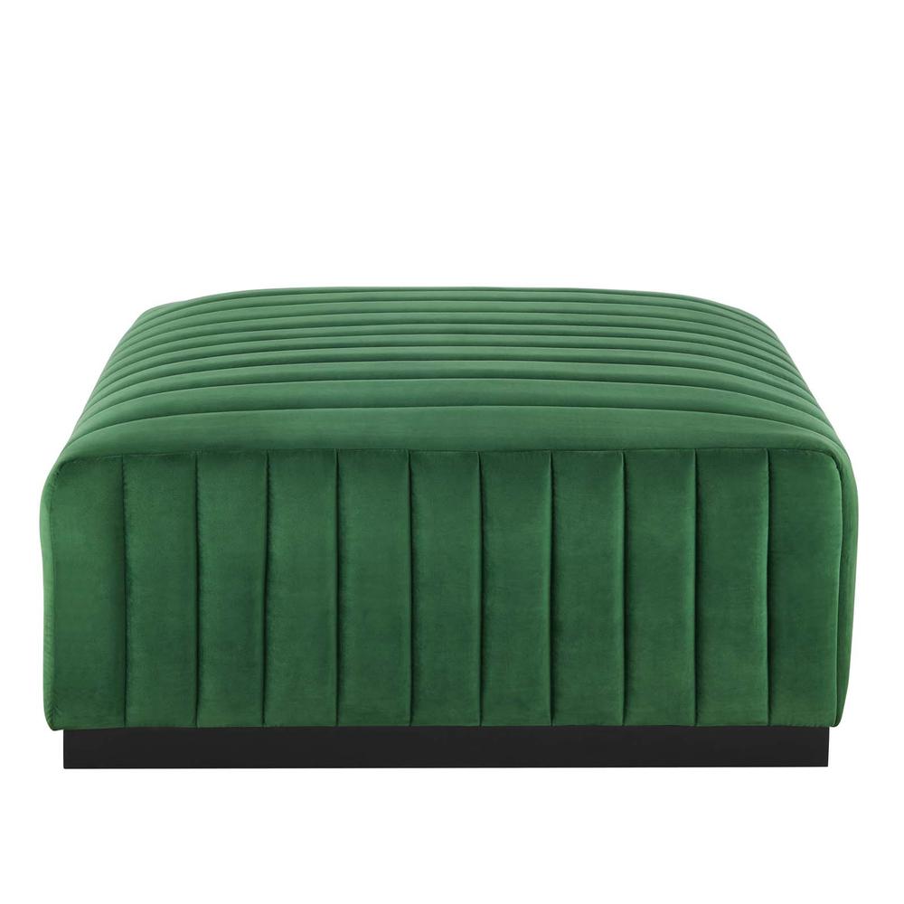 Conjure Channel Tufted Performance Velvet Ottoman. Picture 2