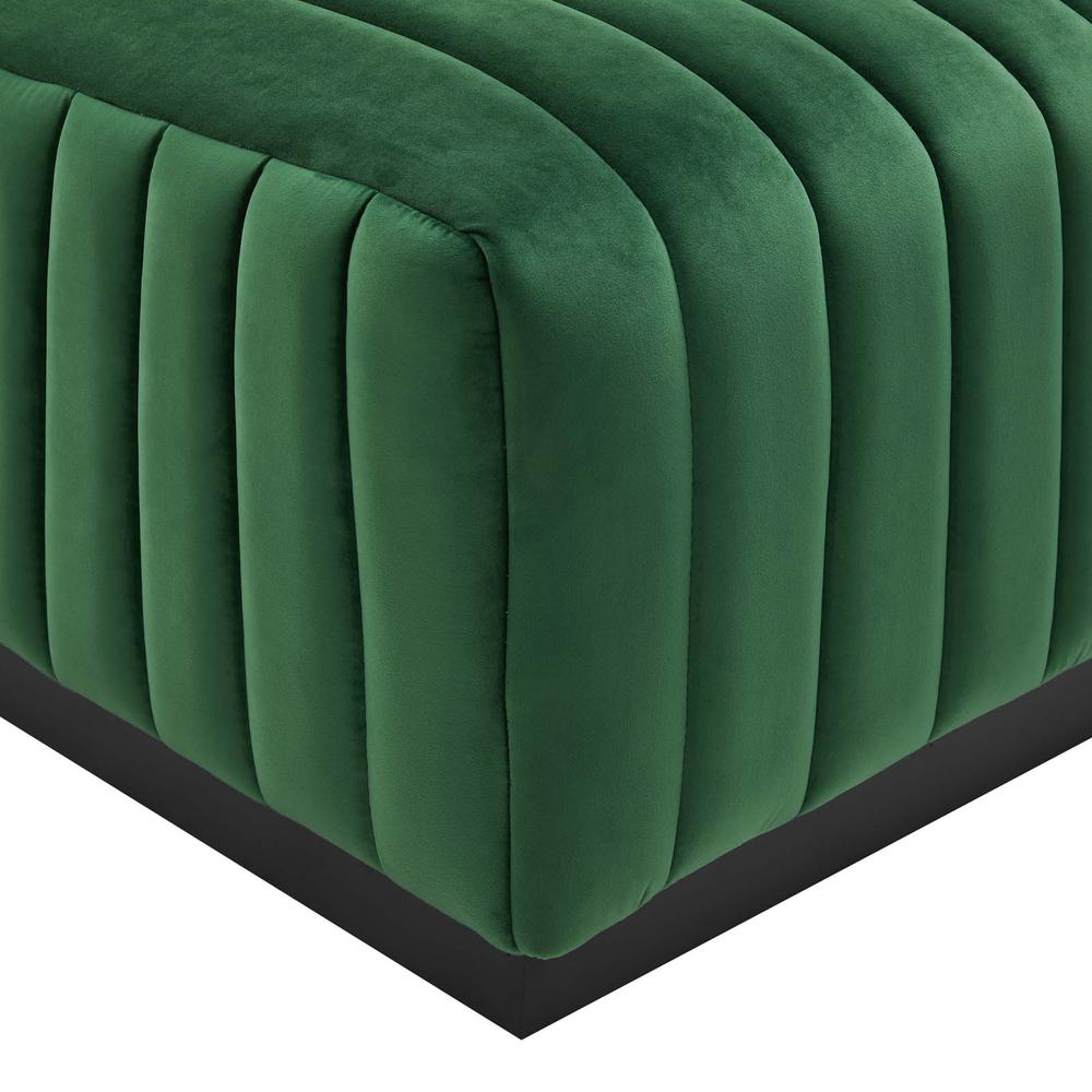 Conjure Channel Tufted Performance Velvet Ottoman. Picture 3