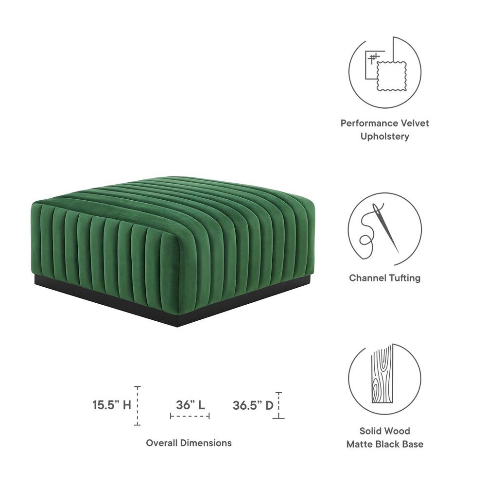 Conjure Channel Tufted Performance Velvet Ottoman. Picture 4