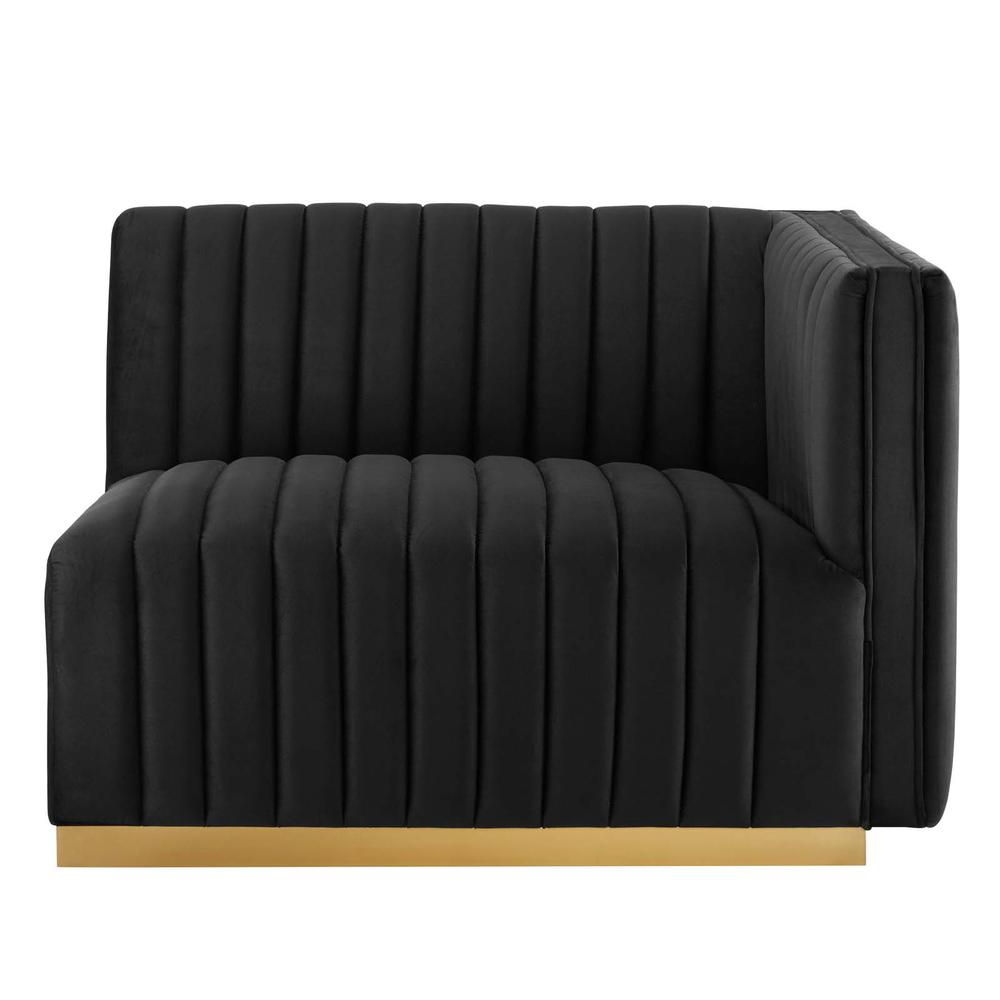 Conjure Channel Tufted Performance Velvet Right-Arm Chair. Picture 2
