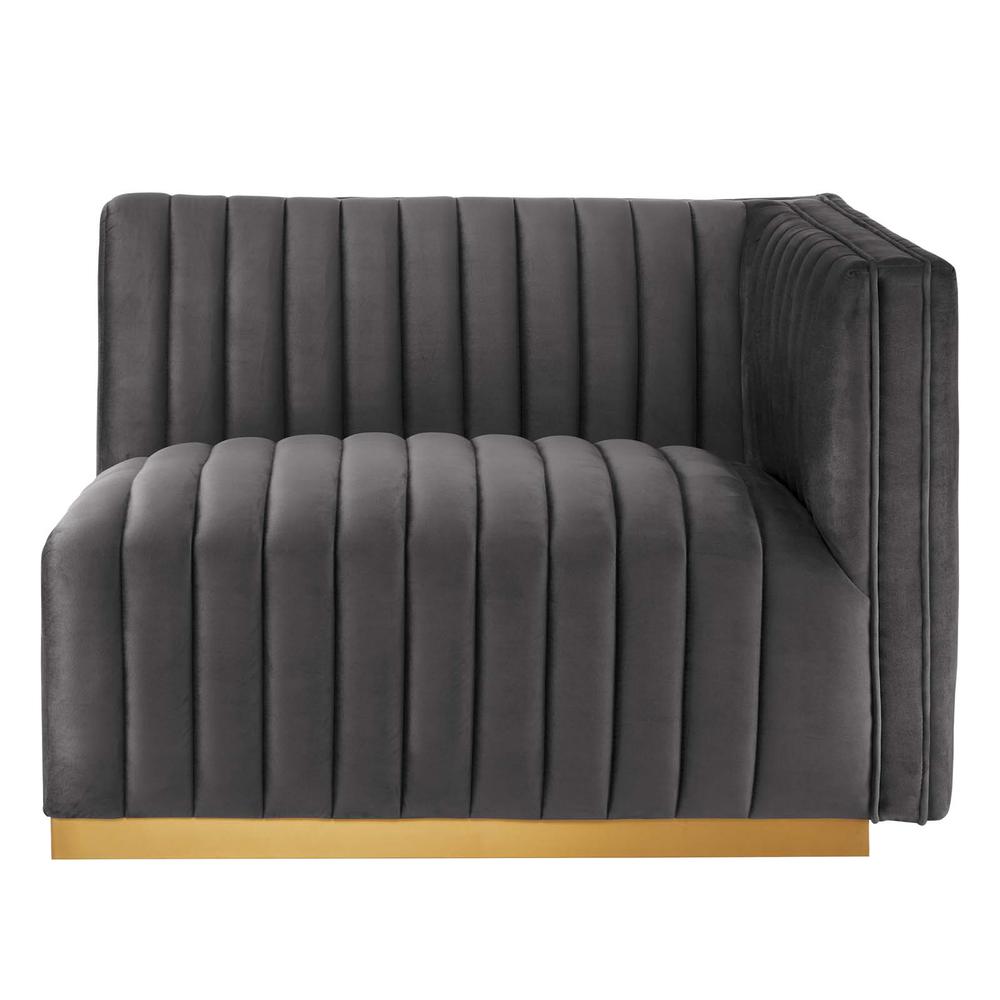 Conjure Channel Tufted Performance Velvet Right-Arm Chair. Picture 2