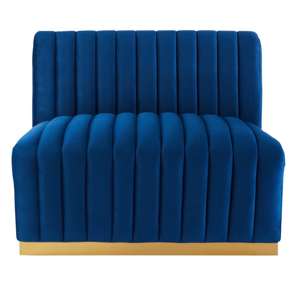 Conjure Channel Tufted Performance Velvet Armless Chair. Picture 4