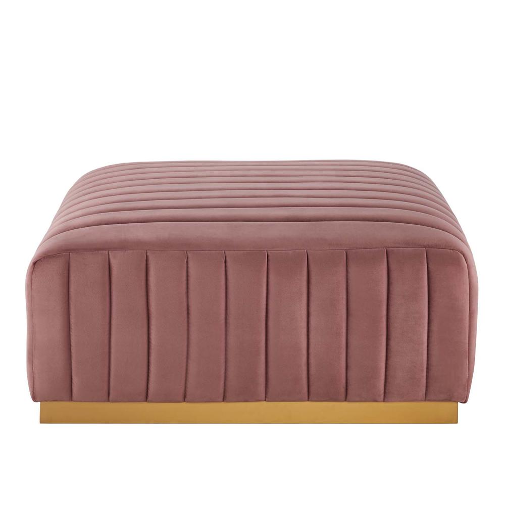 Conjure Channel Tufted Performance Velvet Ottoman. Picture 2