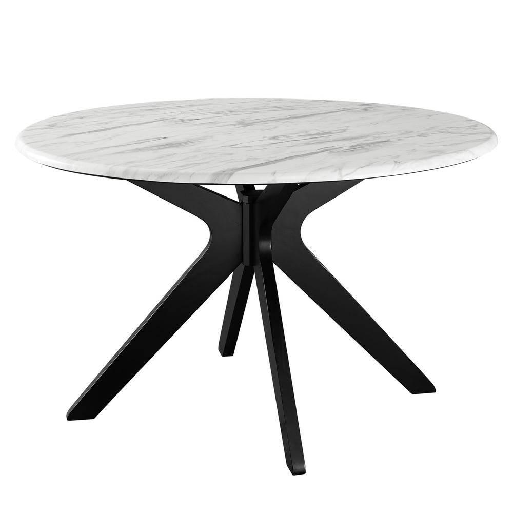Traverse 50" Round Performance Artificial Marble Dining Table. Picture 1