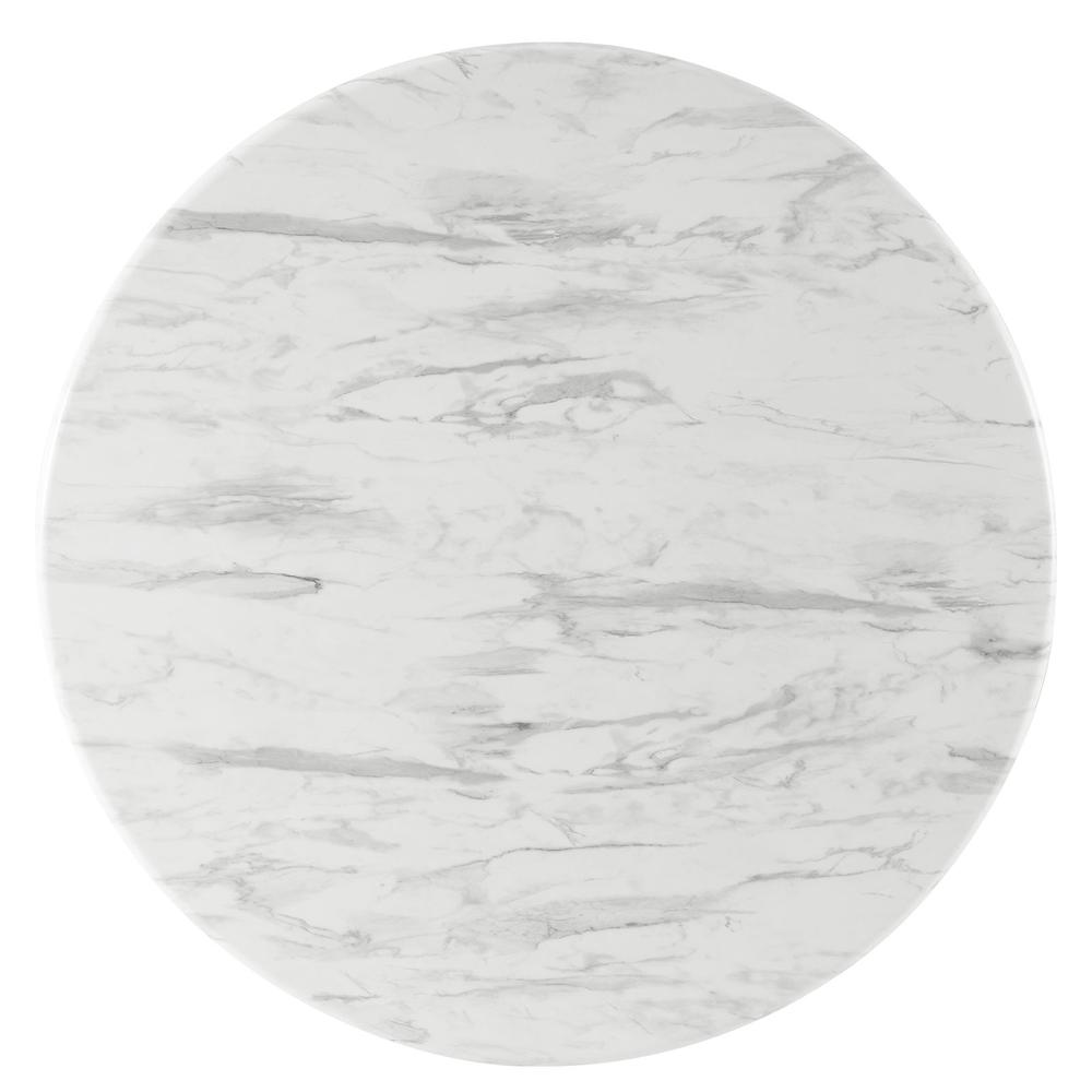 Traverse 50" Round Performance Artificial Marble Dining Table. Picture 2