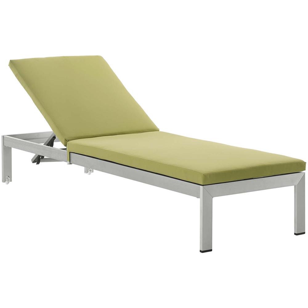 Shore Outdoor Patio Aluminum Chaise with Cushions. Picture 1