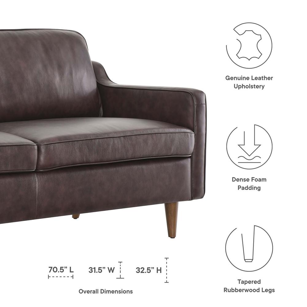 Impart Genuine Leather Sofa - Brown EEI-5553-BRN. Picture 2