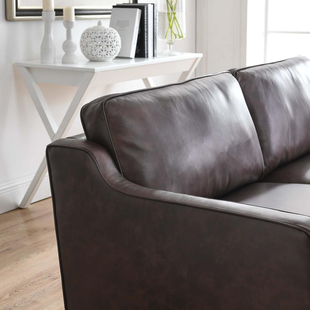 Impart Genuine Leather Sofa - Brown EEI-5553-BRN. Picture 7