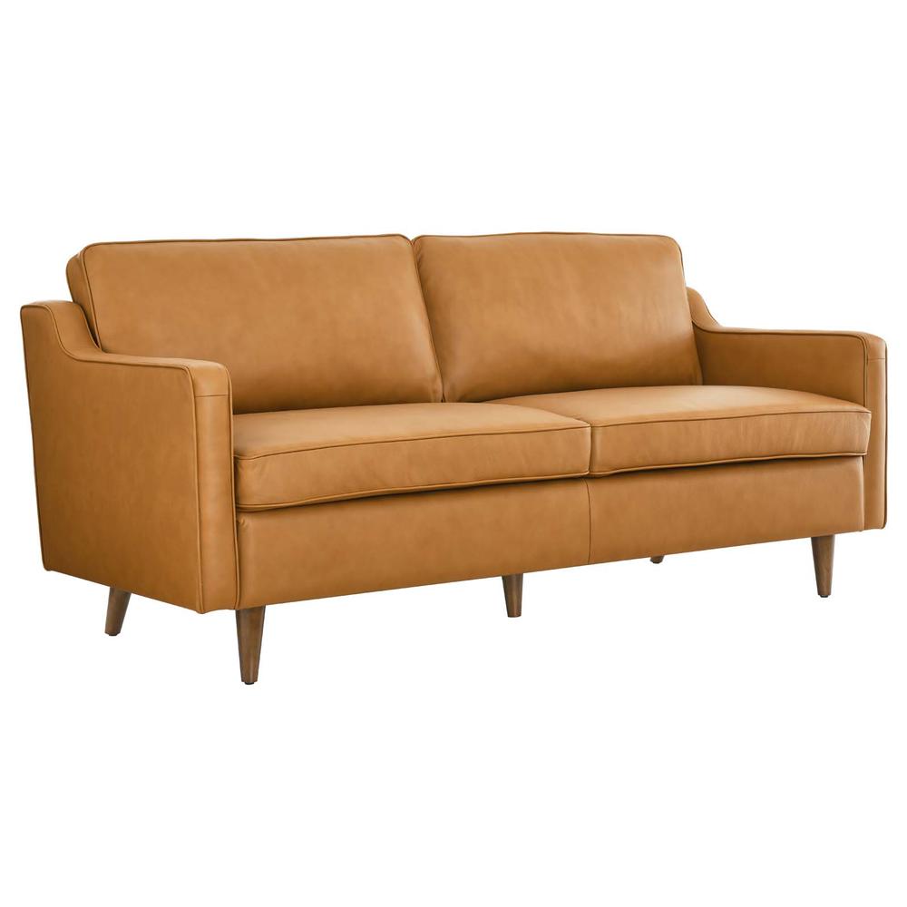 Impart Genuine Leather Sofa - Tan EEI-5553-TAN. Picture 1