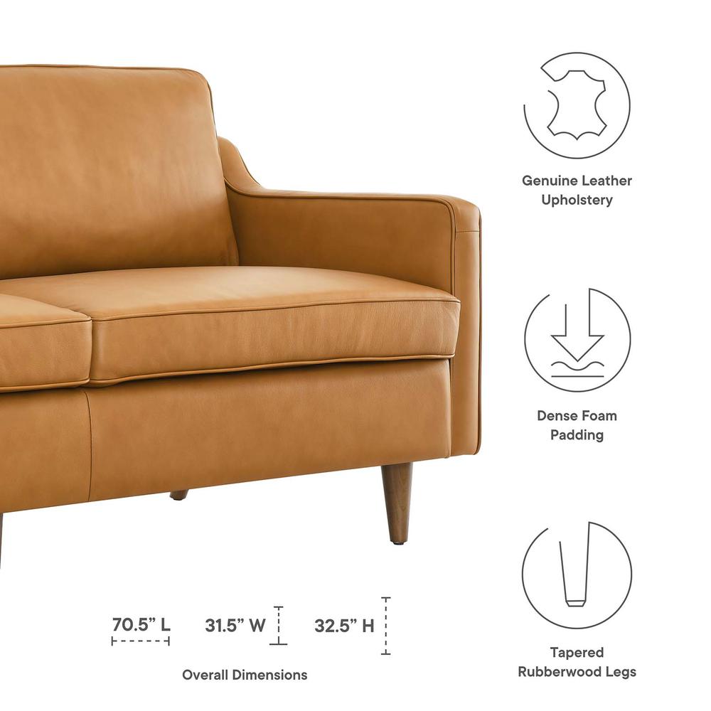 Impart Genuine Leather Sofa - Tan EEI-5553-TAN. Picture 2