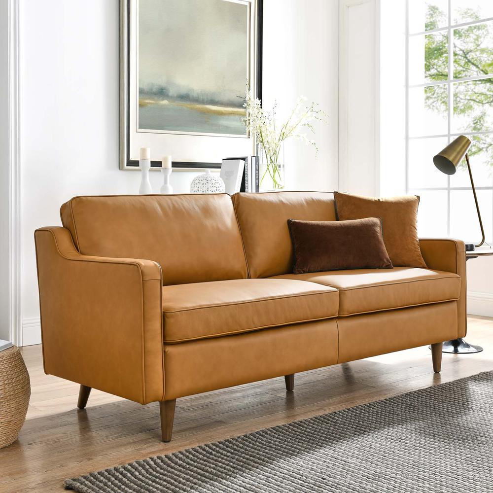 Impart Genuine Leather Sofa - Tan EEI-5553-TAN. Picture 8