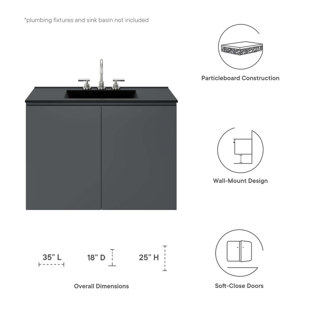 Bryn 36" Wall-Mount Bathroom Vanity (Sink Basin Not Included). Picture 8