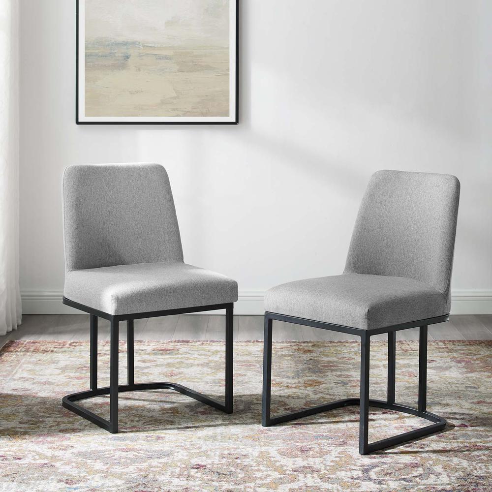 Amplify Sled Base Upholstered Fabric Dining Chairs - Set of 2. Picture 9