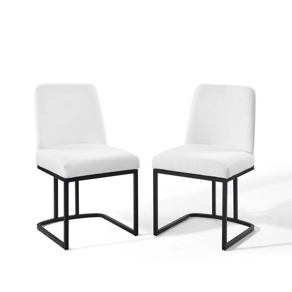 Amplify Sled Base Upholstered Fabric Dining Chairs - Set of 2. Picture 1