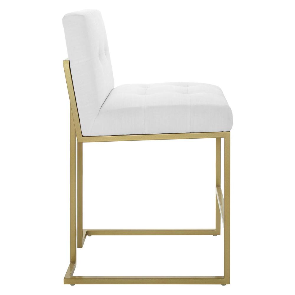 Privy Counter Stool Upholstered Fabric Set of 2 - Gold White EEI-5571-GLD-WHI. Picture 3