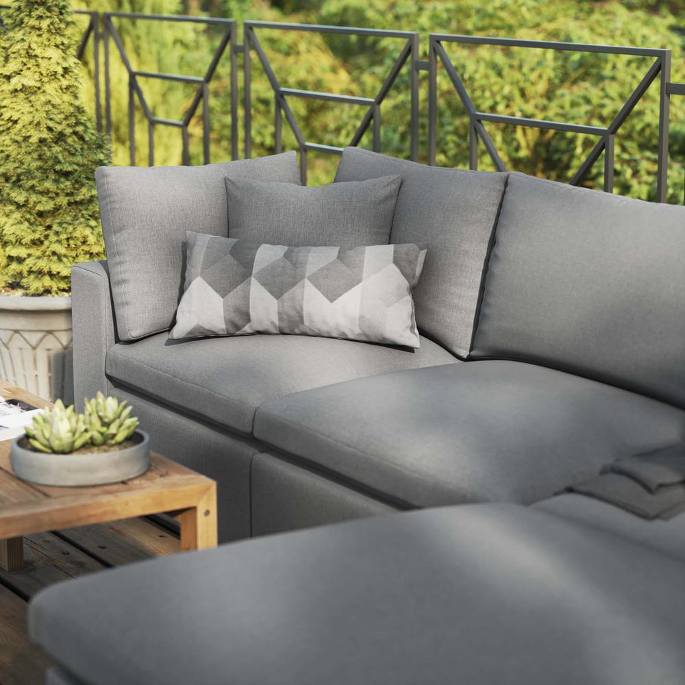 Commix 4-Piece Outdoor Patio Sectional Sofa - Charcoal EEI-5580-CHA. Picture 12