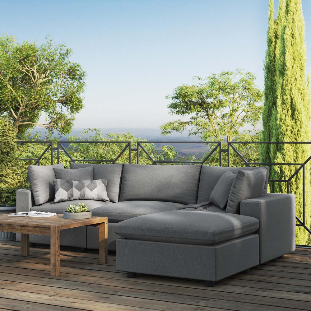 Commix 4-Piece Outdoor Patio Sectional Sofa - Charcoal EEI-5580-CHA. Picture 13
