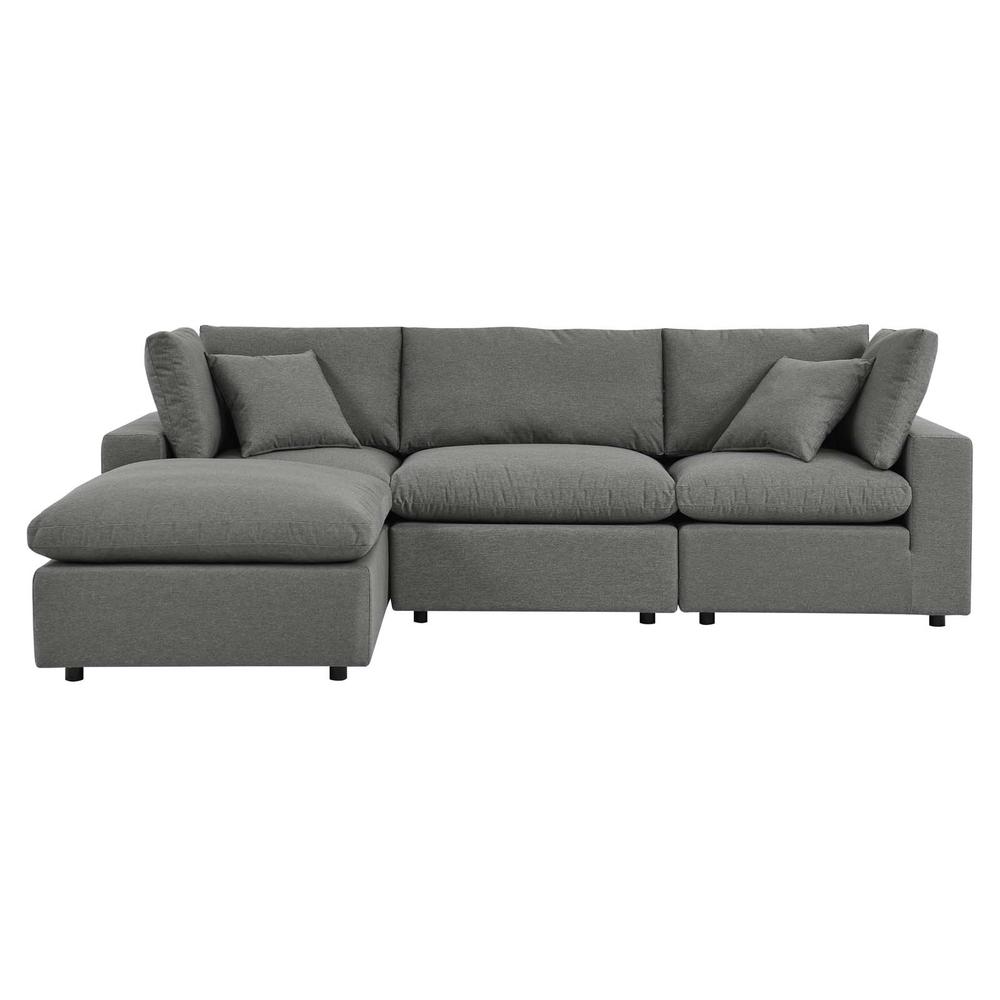 Commix 4-Piece Outdoor Patio Sectional Sofa - Charcoal EEI-5580-CHA. Picture 1