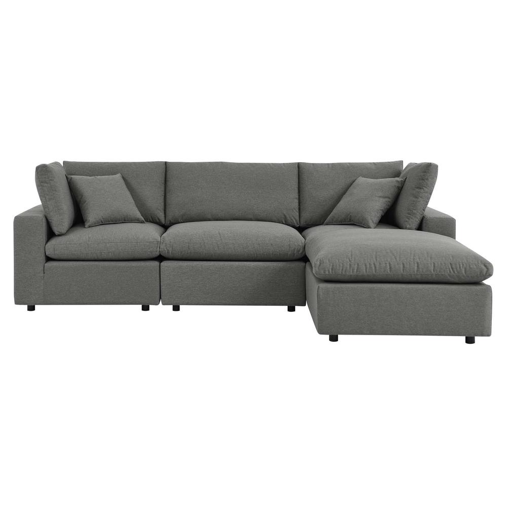 Commix 4-Piece Outdoor Patio Sectional Sofa - Charcoal EEI-5580-CHA. Picture 2