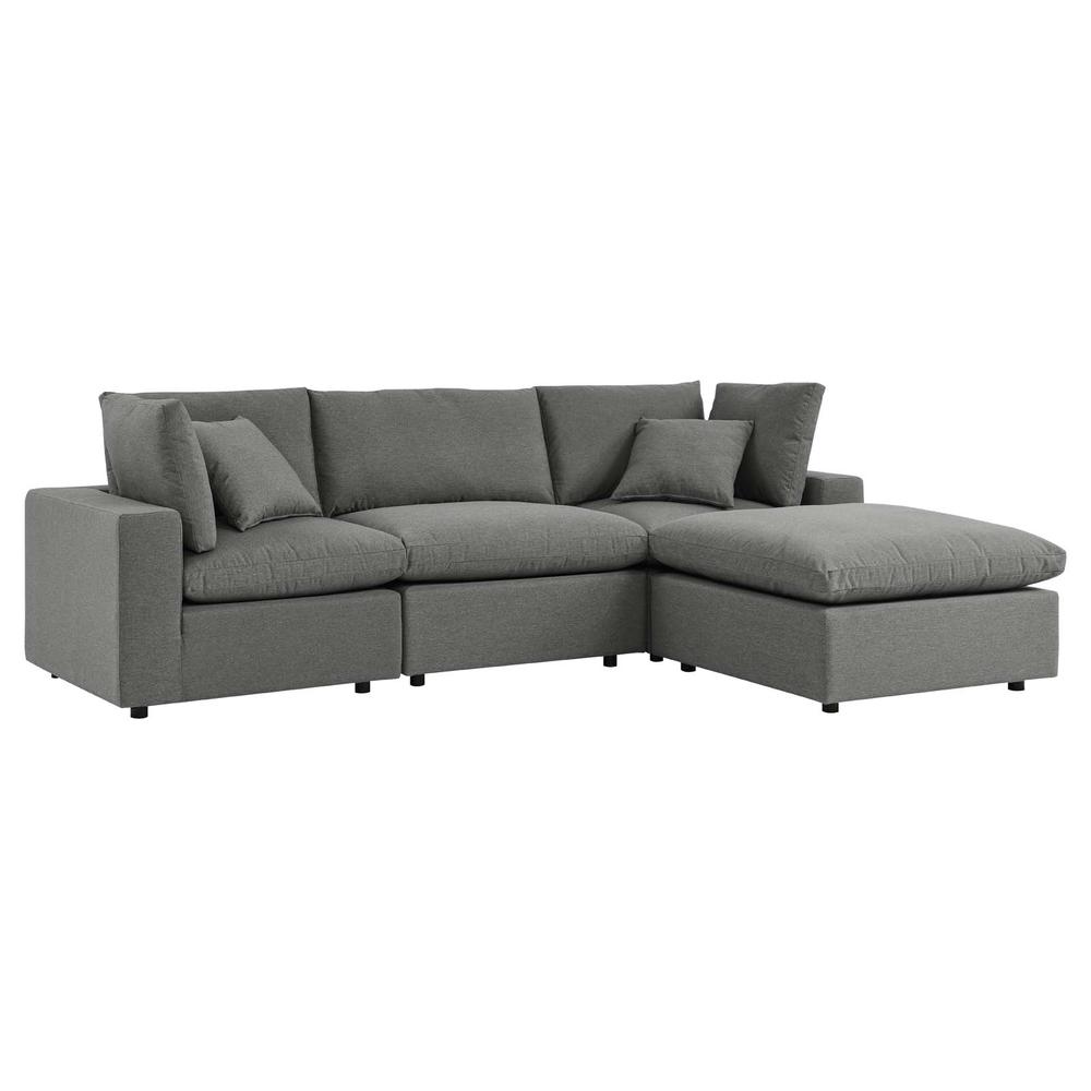 Commix 4-Piece Outdoor Patio Sectional Sofa - Charcoal EEI-5580-CHA. Picture 3